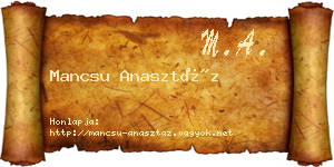 Mancsu Anasztáz névjegykártya